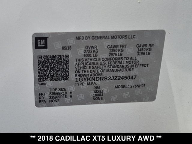 2018 Cadillac XT5 Luxury AWD