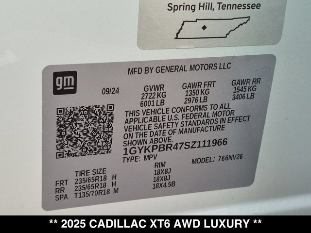 2025 Cadillac XT6 AWD Luxury