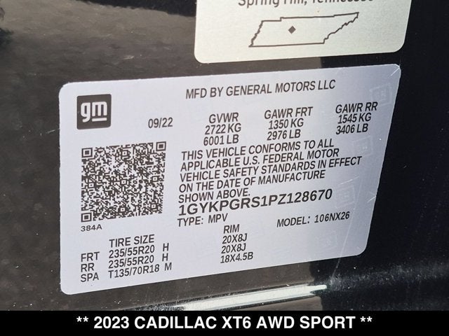 2023 Cadillac XT6 AWD Sport