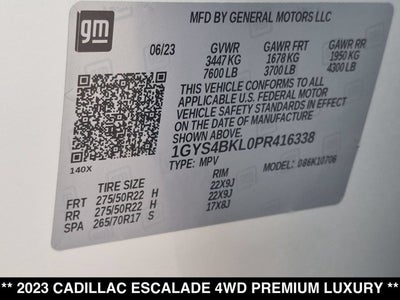 2023 Cadillac Escalade 4WD Premium Luxury