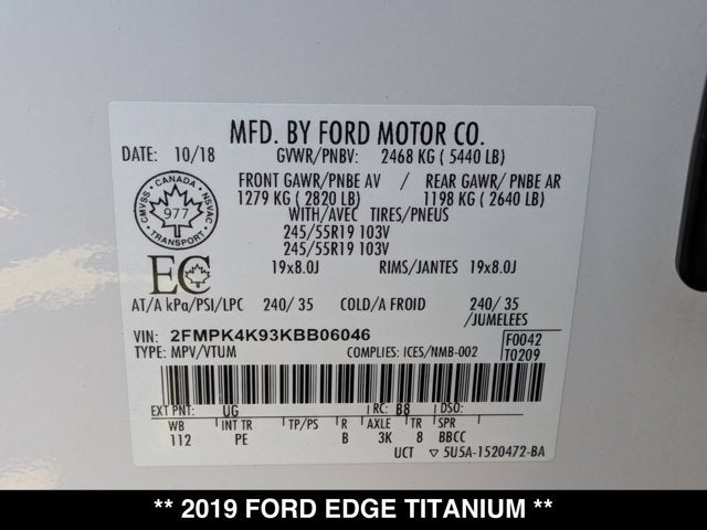 2019 Ford Edge Titanium