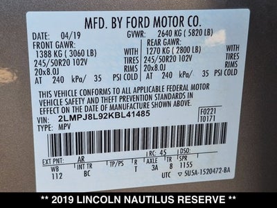 2019 Lincoln Nautilus Reserve