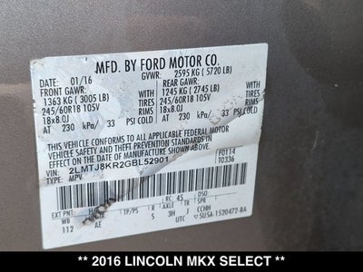 2016 Lincoln MKX Select