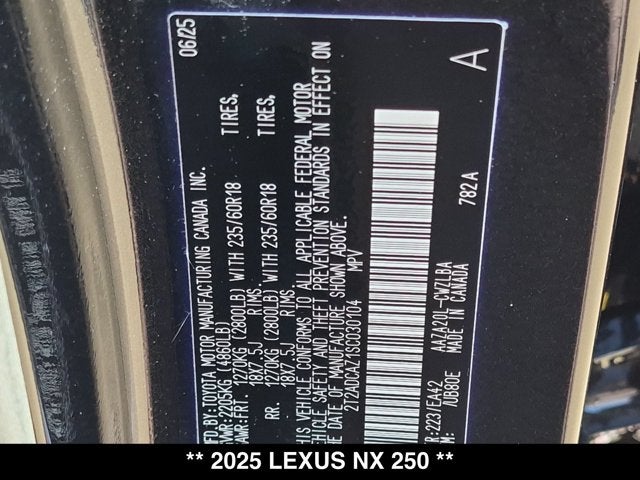 2025 Lexus NX 250 NX 250