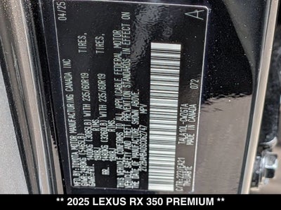 2025 Lexus RX 350 RX 350 Premium