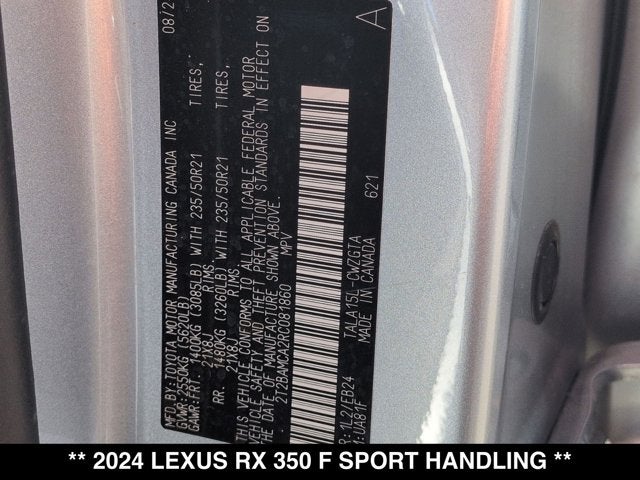 2024 Lexus RX 350 RX 350 F SPORT Handling
