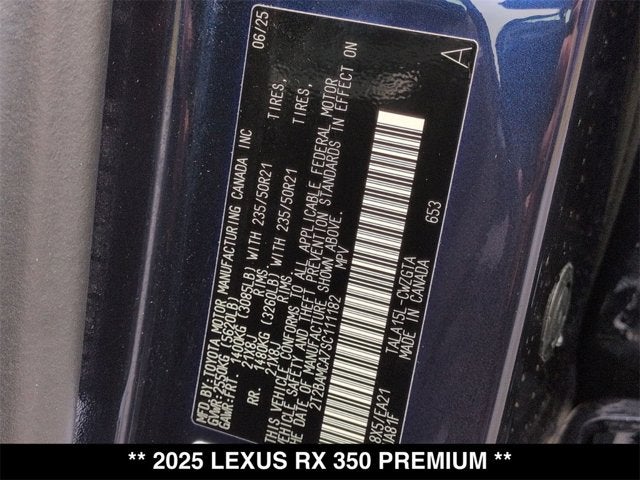 2025 Lexus RX 350 RX 350 Premium