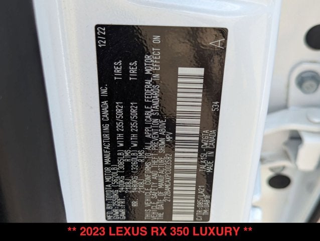 2023 Lexus RX 350 RX 350 Luxury
