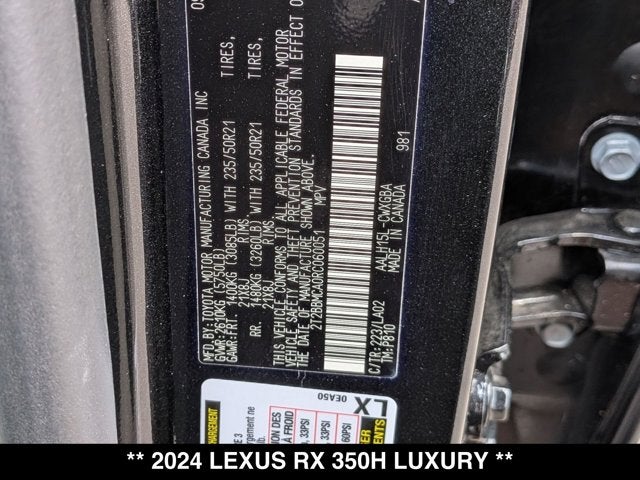 2024 Lexus RX 350h RX 350h Luxury