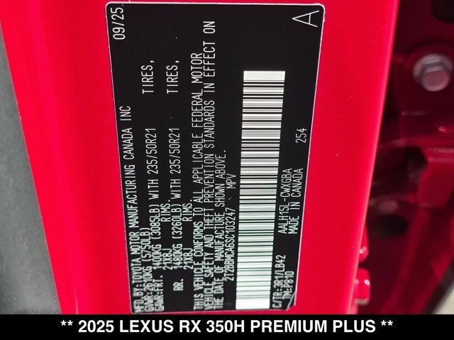2025 Lexus RX 350h RX 350h Premium Plus