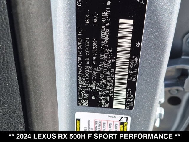 2024 Lexus RX 500h RX 500h F SPORT Performance