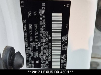 2017 Lexus RX 450h RX 450h