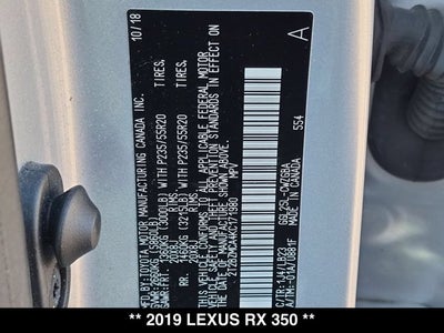 2019 Lexus RX 350 RX 350