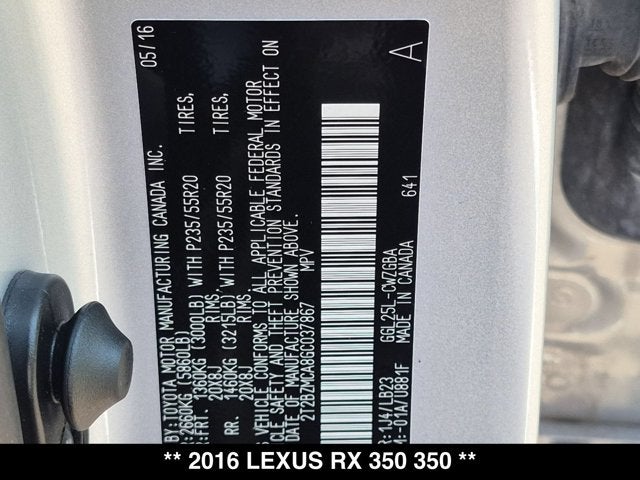 2016 Lexus RX 350 350