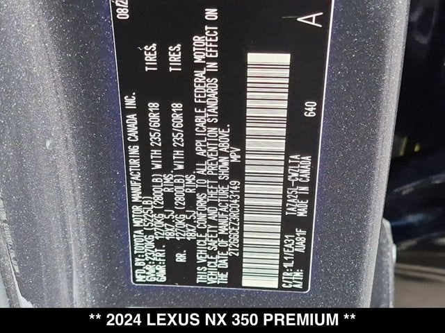 2024 Lexus NX 350 NX 350 Premium