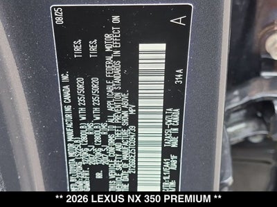 2026 Lexus NX 350 NX 350 Premium