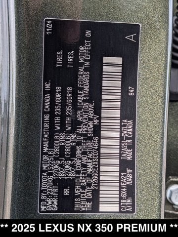 2025 Lexus NX 350 NX 350 Premium
