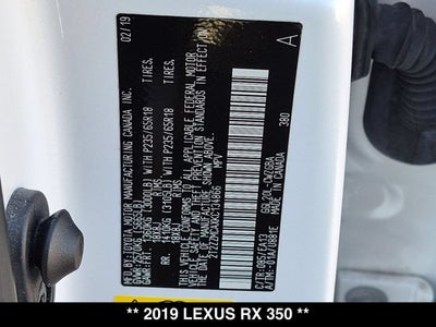 2019 Lexus RX 350 RX 350