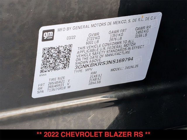 2022 Chevrolet Blazer RS