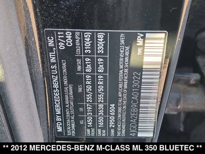 2012 Mercedes-Benz ML 350 ML 350 BlueTEC