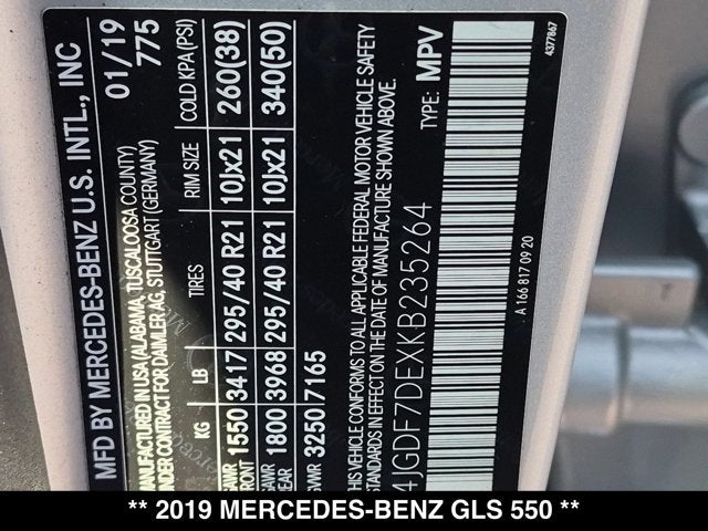 2019 Mercedes-Benz GLS 550 GLS 550