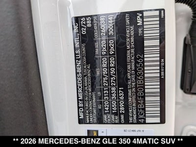 2026 Mercedes-Benz GLE 350 GLE 350 4MATIC® SUV