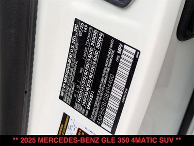 2025 Mercedes-Benz GLE 350 GLE 350 4MATIC® SUV
