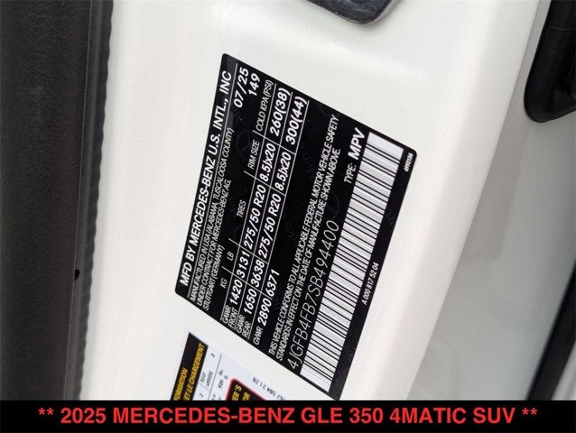 2025 Mercedes-Benz GLE 350 GLE 350 4MATIC® SUV