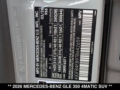 2026 Mercedes-Benz GLE 350 GLE 350 4MATIC® SUV