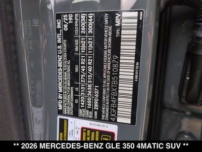 2026 Mercedes-Benz GLE GLE 350 4MATIC® SUV