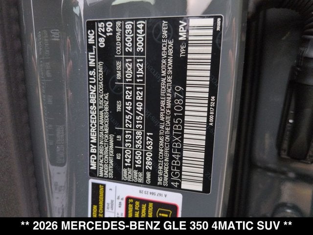 2026 Mercedes-Benz GLE GLE 350 4MATIC® SUV