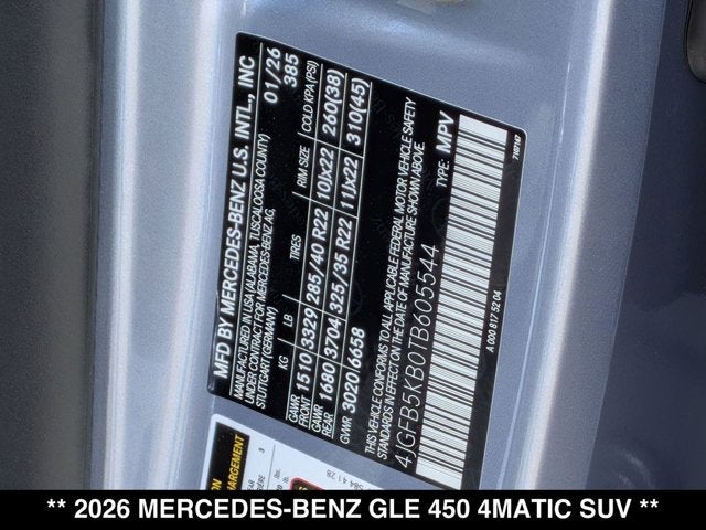 2026 Mercedes-Benz GLE GLE 450 4MATIC® SUV