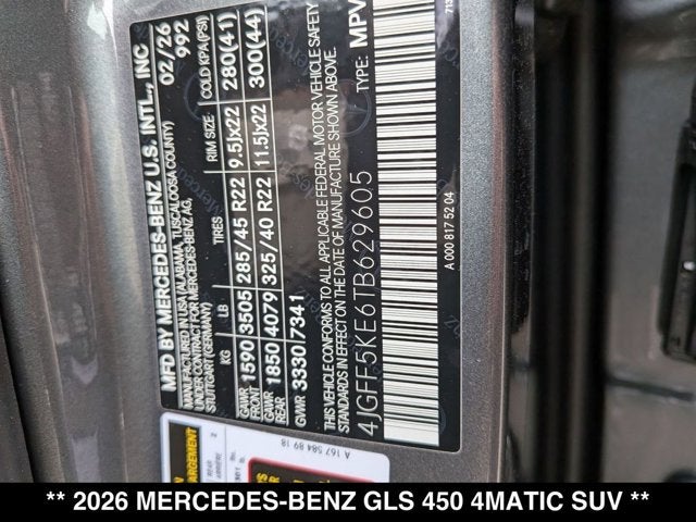 2026 Mercedes-Benz GLS GLS 450 4MATIC® SUV