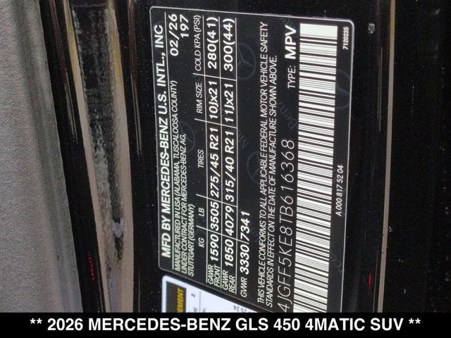 2026 Mercedes-Benz GLS GLS 450 4MATIC® SUV