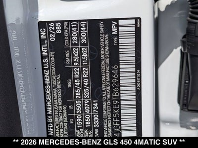 2026 Mercedes-Benz GLS 450 GLS 450 4MATIC® SUV
