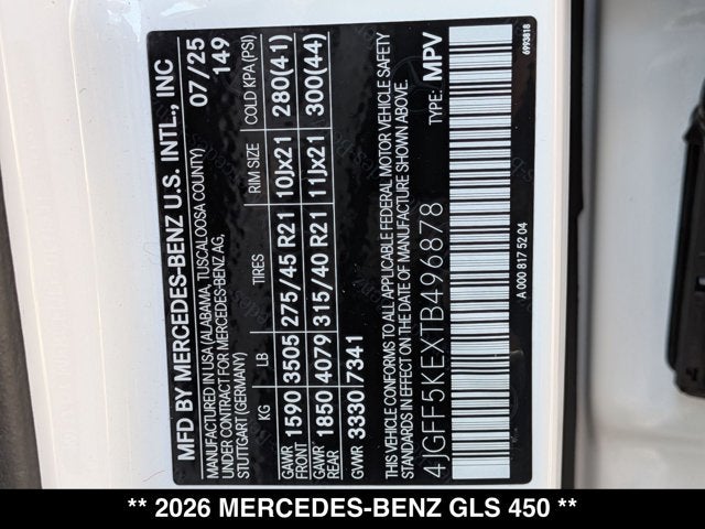 2026 Mercedes-Benz GLS 450 GLS 450