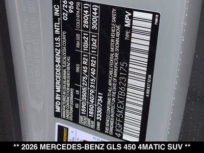 2026 Mercedes-Benz GLS GLS 450 4MATIC® SUV