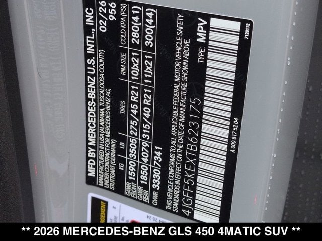 2026 Mercedes-Benz GLS GLS 450 4MATIC® SUV