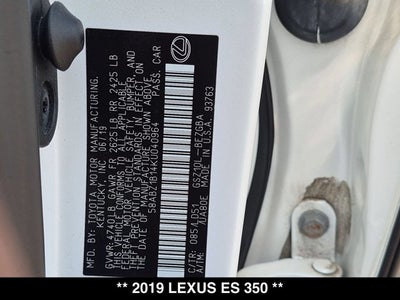 2019 Lexus ES 350 ES 350