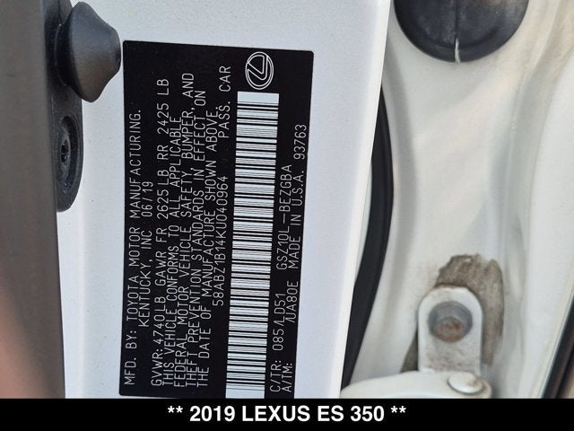 2019 Lexus ES 350 ES 350