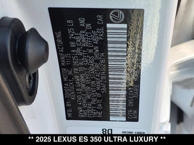 2025 Lexus ES 350 ES 350 Ultra Luxury