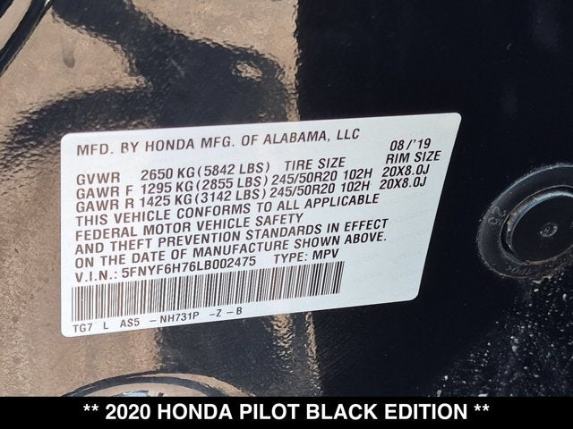 2020 Honda Pilot Black Edition