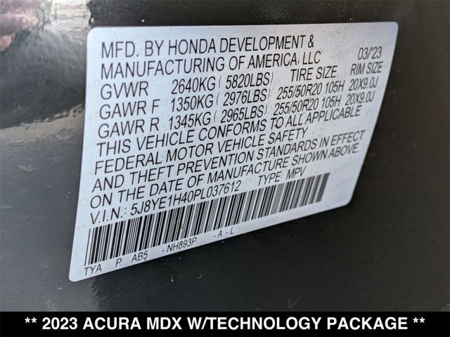 2023 Acura MDX w/Technology Package
