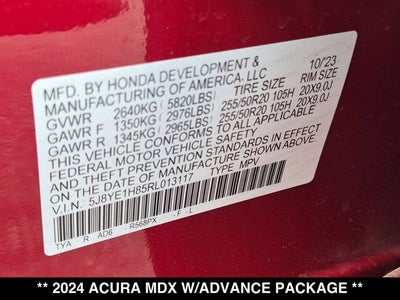 2024 Acura MDX w/Advance Package