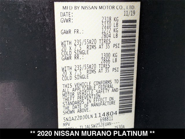 2020 Nissan Murano Platinum