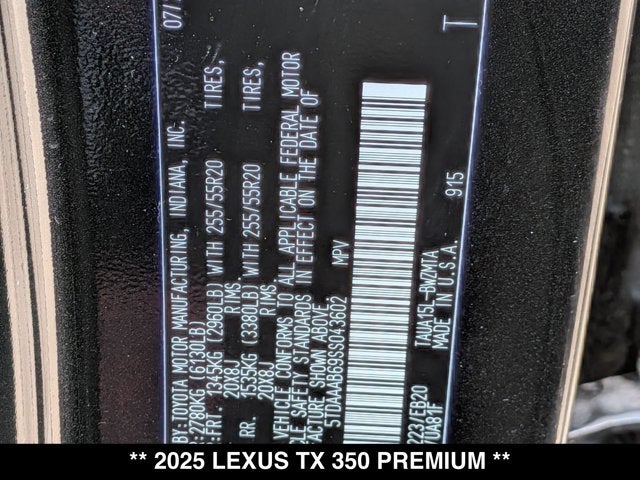 2025 Lexus TX 350 350 Premium