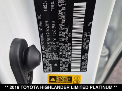 2019 Toyota Highlander Limited Platinum
