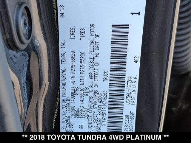 2018 Toyota Tundra Platinum