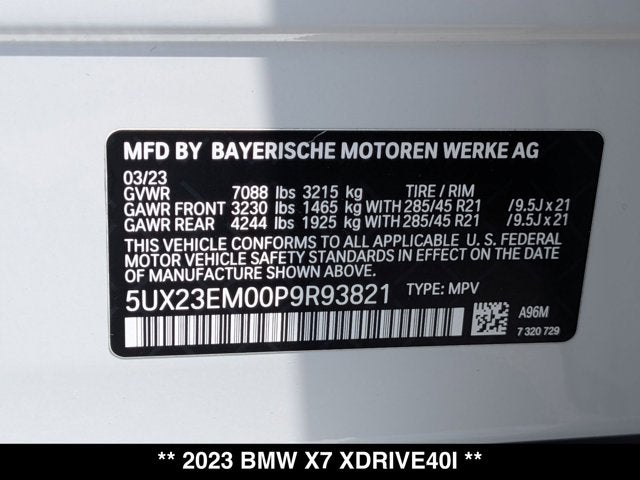 2023 BMW X7 xDrive40i