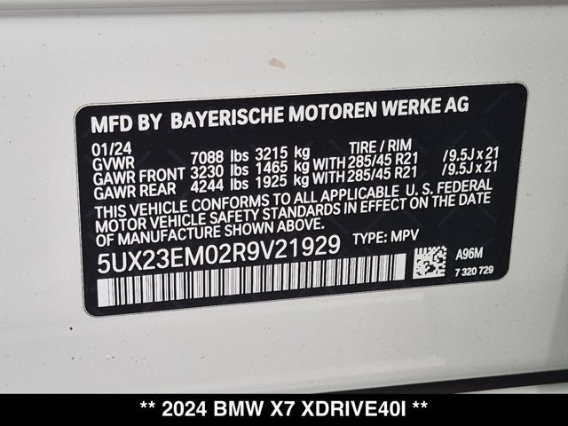 2024 BMW X7 xDrive40i